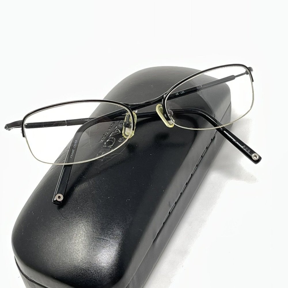 COACH  HANNAH Eyeglasses Frame Half Rimless 50 [] 17-135 Black - Picture 9 of 11